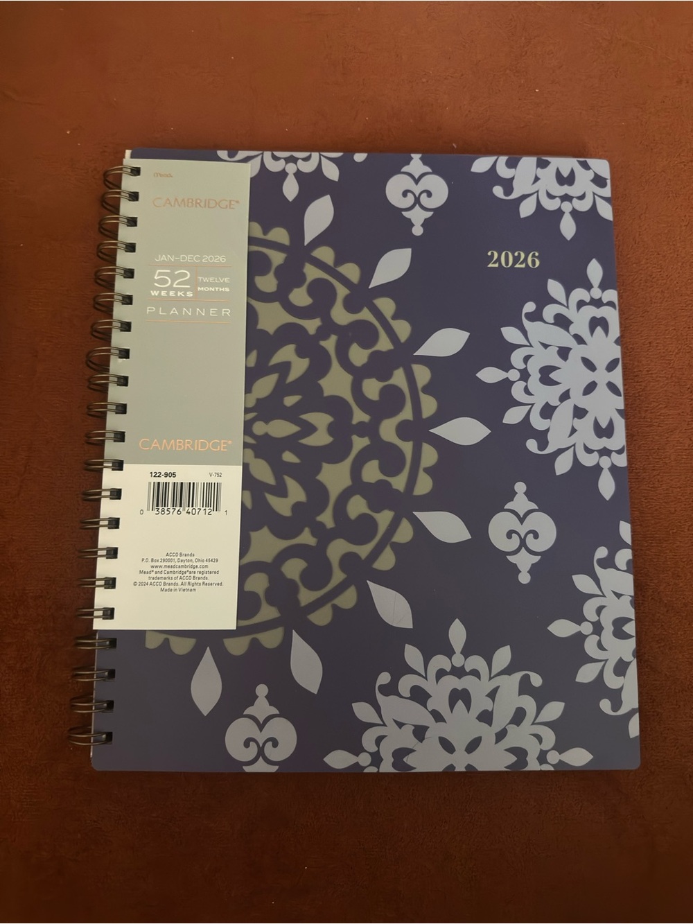 Cambridge 2026 Spiral Planner - Purple Floral